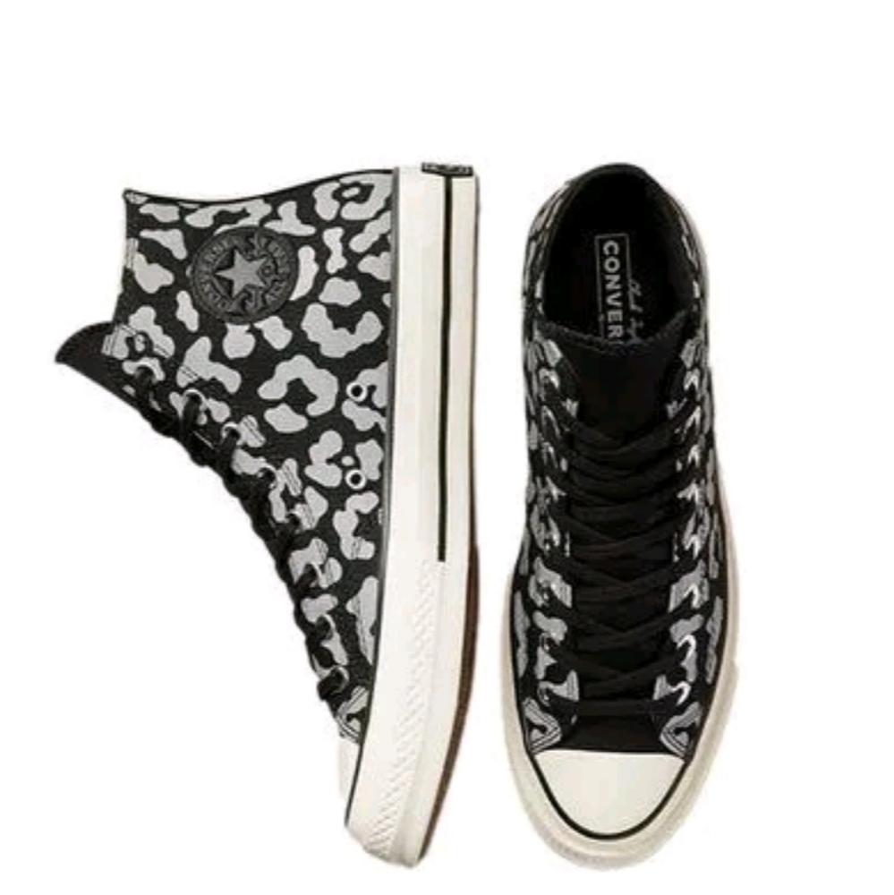 Converse Chuck 70 Hi trainers Black Reflective Leopard Print Sz 10.5W/8.5M NWOT - Picture 4 of 16